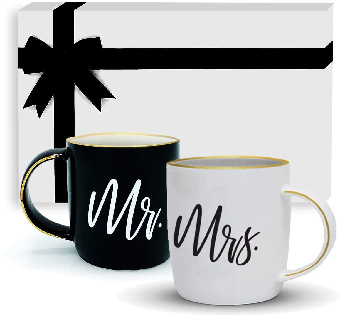 13.2 oz Ceramic Marble Couple Mugs Best Wedding Gift Bridal Shower Engagement Gift Couples Anniversary Gift Birthday Party Christmas Valentines Day Gift Mr Right Mrs Always Right Couple Cups Mugs