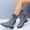 Gray, variant on CALAFEBILA Winter Shoes Women Gray Winter New Woolen Yarn Snow Back Strap Plus Size