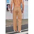 thumbnail image 4 of COOFANDY Men's Casual Linen Cotton Pants Elastic Waist Summer Beach Trousers Lightweight Yoga Vacation Pants, 4 of 7