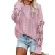 thumbnail image 2 of Suéter de mujer, suéter de crochet para mujer, suéter de cuello redondo, suéter de verano, blusa, diseño a prueba de futuro, 2 of 5