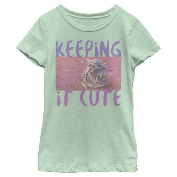 Girl's Star Wars: The Mandalorian The Child Keeping It Cute Graphic Tee Mint X Small