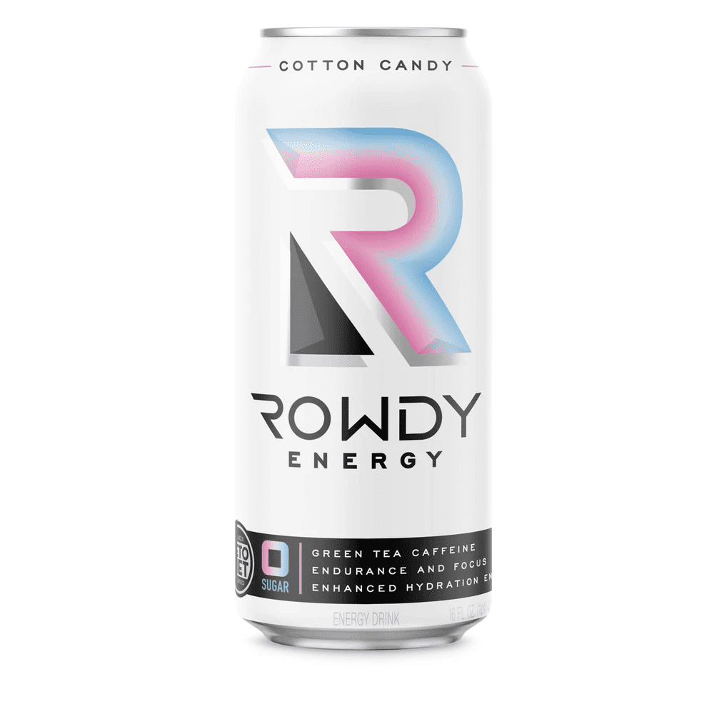Rowdy Energy Cotton Candy Energy Drink, 16 fl oz [Pack of 12]