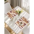 thumbnail image 5 of Brown Beige Placemats Set of 6, Vintage Farmhouse Shabby Wooden Grain Placemats for Dining Table, Place Mats for Kitchen Tabletop, Waterproof Wipeable Dining Table Mats Set, 5 of 9