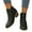 B-Black, variant on Ankle Cowboy Boots for Women Cowgirl Western Short Booties Round Toe Casual Country Slip on Dress Shoes