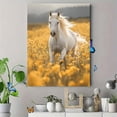 thumbnail image 4 of Qisvanset 12x16 Inch Wildflower Meadow White Horse Canvas Wall Art, Elegant Equestrian Rustic Nature Home Decor, 4 of 8