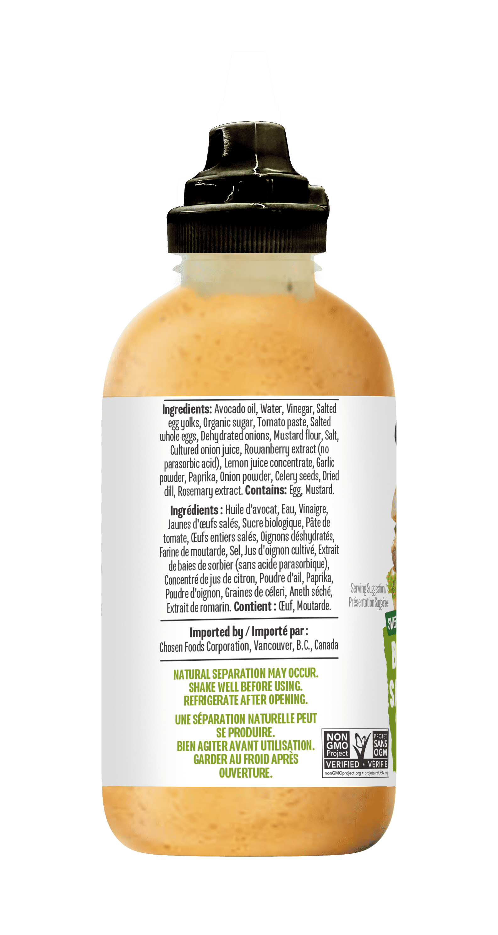 Douce Et Acidulee Sauce A Burger de Chosen Foods 266 ml 266mL