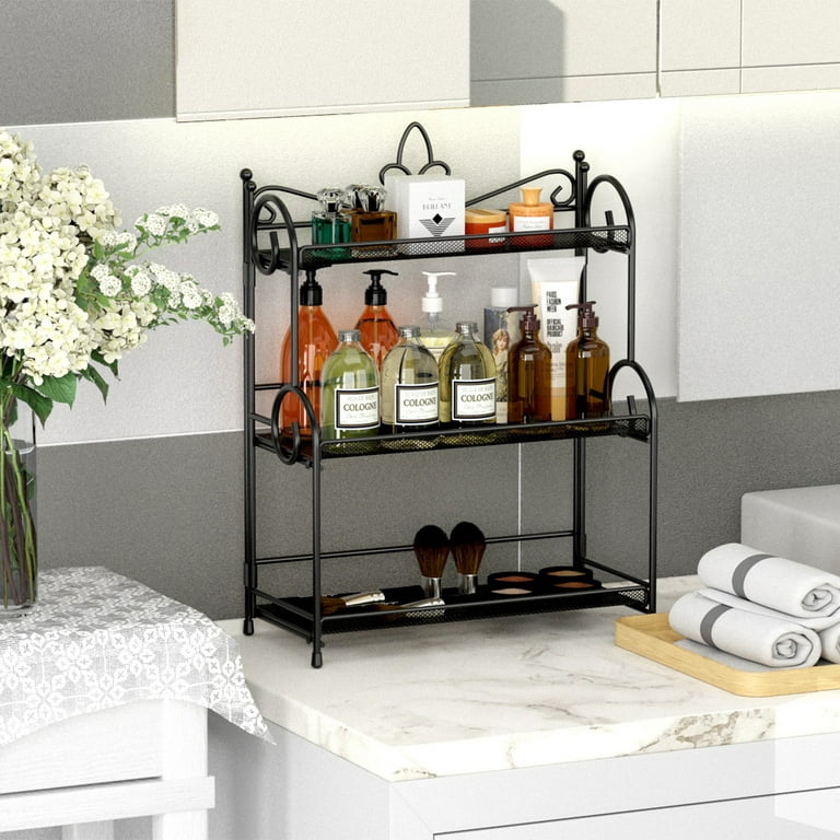 Wrought Iron 2 Tier Pull Out Cabinet Organizer Spice Jar Holder Shelves  Under Shelf Drawer Rack for Kitchen Cabinet Anti Rust - AliExpress