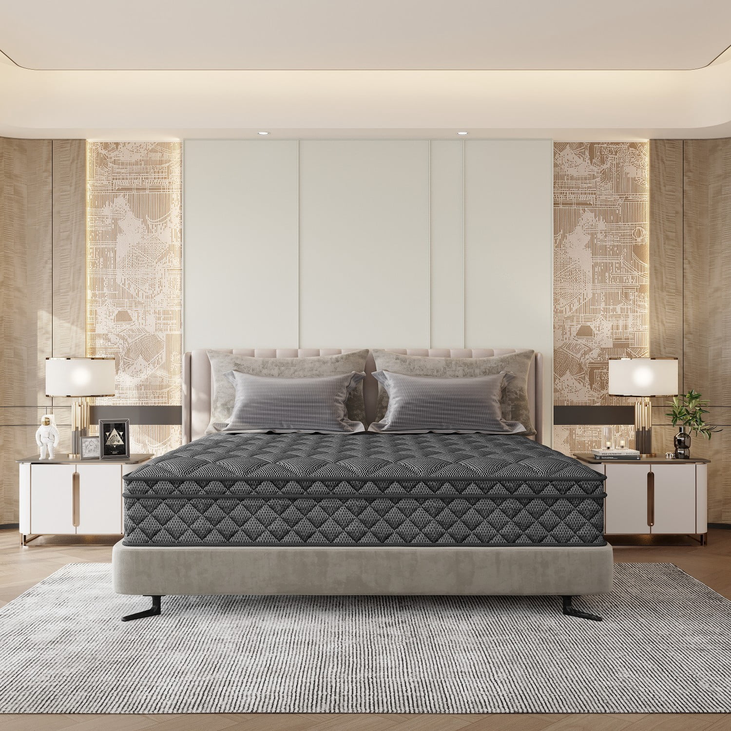 Grymtex 12 inch Full Size Motion Isolation Hybrid Mattress Gel Memory Foam Pocket Springs Certipur-US Mattress in a Box