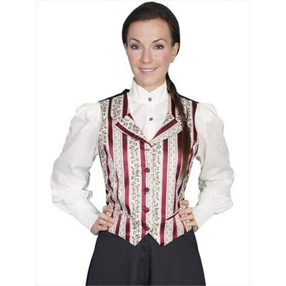 Women Rangewear Wallpaper Stripe Vest - Burgundy- Extra Large