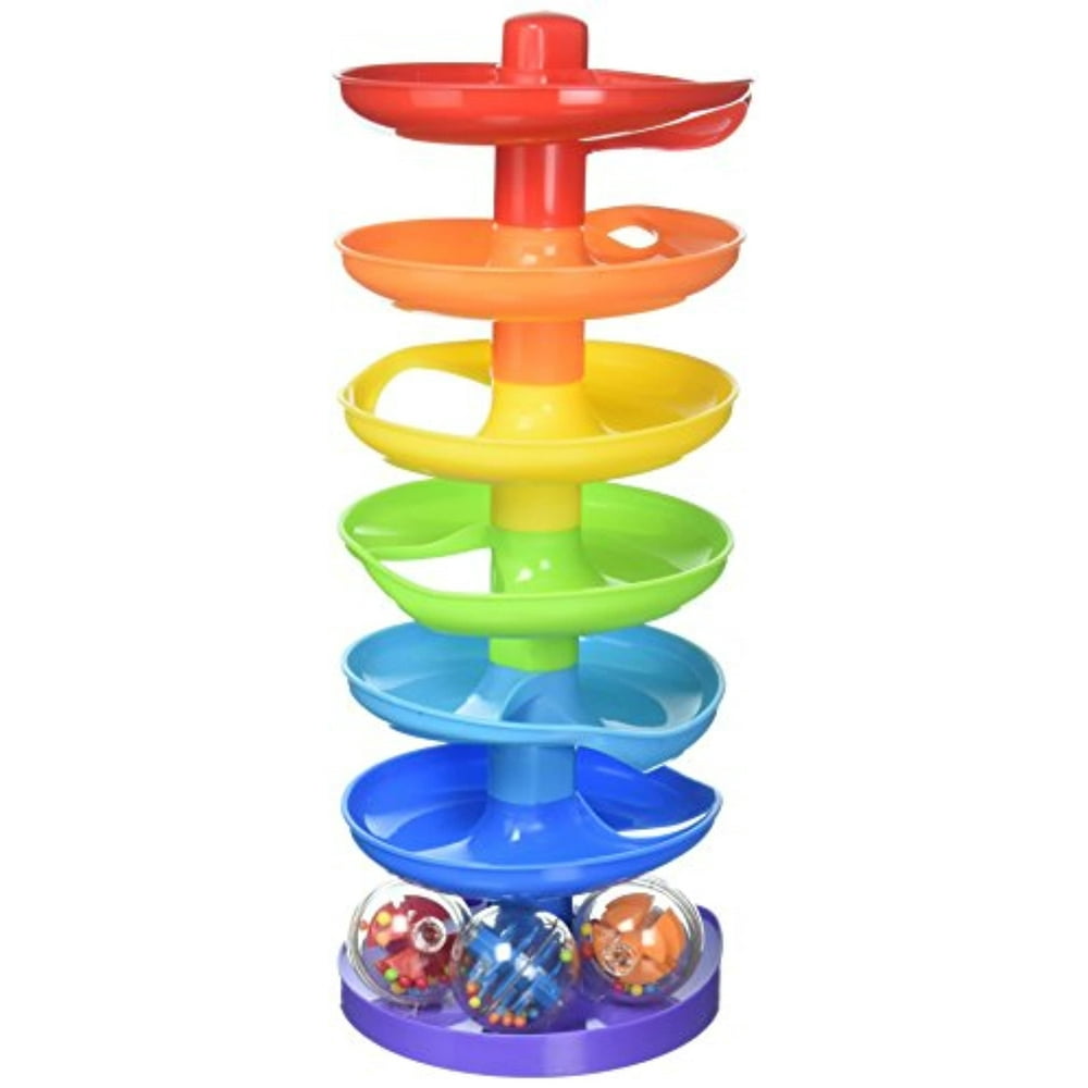 KidSource Super Spiral Tower Ball Drop and Roll Activity Toy Seven