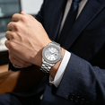 thumbnail image 4 of Reloj de Cuarzo Unisex con Correa de Acero Inoxidable, Sumergible 30M, Vestir Casual de Negocios, Reloj de Agujas Elegante y Versátil para Hombres Mujeres, 4 of 9
