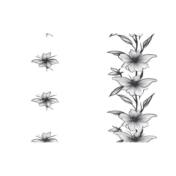 Elegant Floral Pattern 12x18in Heat-Resistant Non-Slip Place Mat, Durable and Wrinkle-Resistant