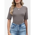 thumbnail image 5 of ANRABESS Womens Half Sleeve Tops Crewneck Shirts Basic Fit Tee Trendy 2026 Spring Summer Business Casual T-Shirts Gray Taupe XXL, 5 of 7