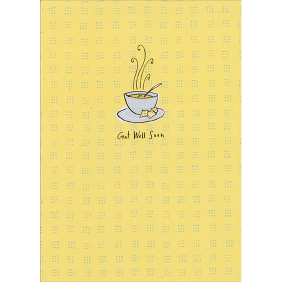 Designer Greetings Bowl of Hot Soup and Crakers Get Well Card