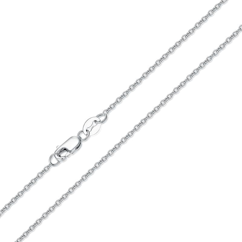 925 Sterling Silver Cable Chain 1MM Italian Cable Chain Necklace for Women Men 18, 20, 22, 24, 26 Inches