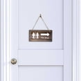 thumbnail image 3 of Fun Restroom Sign Arrow Right | Rustic Dark Wood 5 x 10" Hanging Sign, 3 of 8