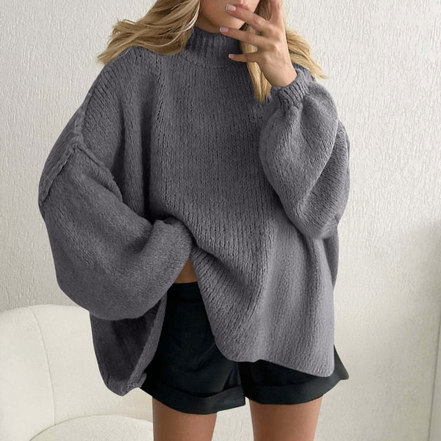 Heisall Womens Sweaters Autumn Winter Knitted Pullover High Neck 2025 New Arrival Fashionable Casual Sweaters
