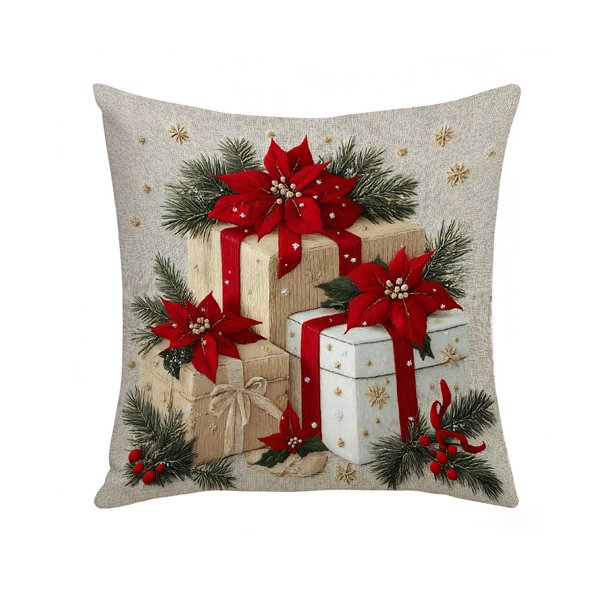 Tapas de Almohada de Navidad Tapas de Almohada de Navidad Tapas de Almohada Decorativas de 17.7x17.7 Pulgadas Tela de Lana Cremallera Oculta Decoración Del Hogar Tapas de Almohada Tamaño Estándar