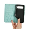 thumbnail image 5 of Designed for Google Pixel 8 Case, Wrist Strap Flip Kickstand PU Leather Wallet Case Cash Card Slots Holder, Protective Shockproof Pattern Women Cover for Google Pixel 8, Green, 5 of 7