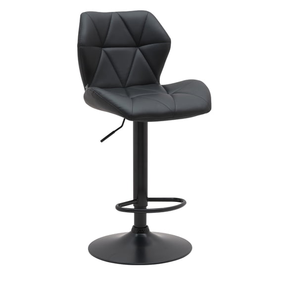 Banco Alto Ajustable Negro para Barra, con Respaldo y Base Metálica EKE Life
