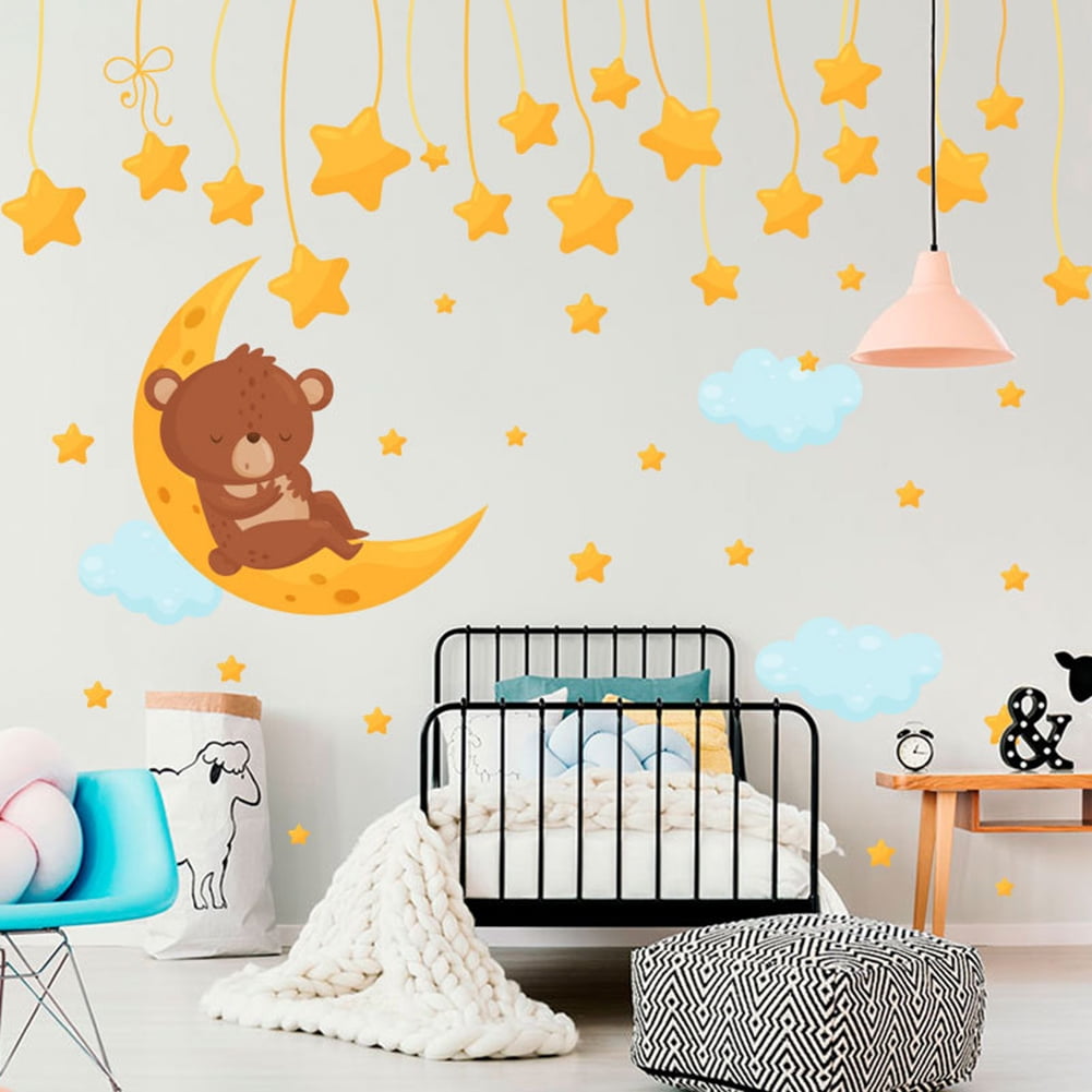 Farfi Star Moon Whale Flamingo Wall Sticker Adhesive Decal Mural Kids Bedroom Decor Walmart Com