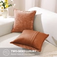 thumbnail image 2 of JIATER Pack of 2 Throw Pillow Covers 18x18,Chenille Decorative Couch Pillow Covers,Rusty, 2 of 6