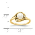thumbnail image 2 of Solid 14k Yellow Gold Freshwater Cultured Pearl Diamond Freshwater Cultured Pearl Ring Band Size 6 (.03 cttw.), 2 of 3