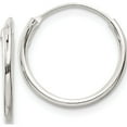 thumbnail image 1 of Sterling Silver 1.3mm Hoop Earrings (15 X 15) Made In India qe4348, 1 of 6