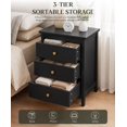 thumbnail image 3 of LAZZO 3-Drawer Nightstand Set of 2, Storage Side End Table for Bedroom and Living Room, Black, 3 of 7