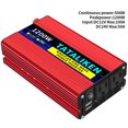 thumbnail image 6 of TATALIKEN 1200W（Rating power 500 W）Power Inverter DC 12V to AC 110V/120V Car Inverter with Car Cigarette Lighter Adapter 2 AC Outlets Dual USB LCD Display Red, 6 of 6