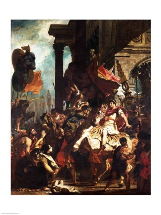 The Justice of Trajan Stretched Canvas - Eugene Delacroix (18 x 24 ...