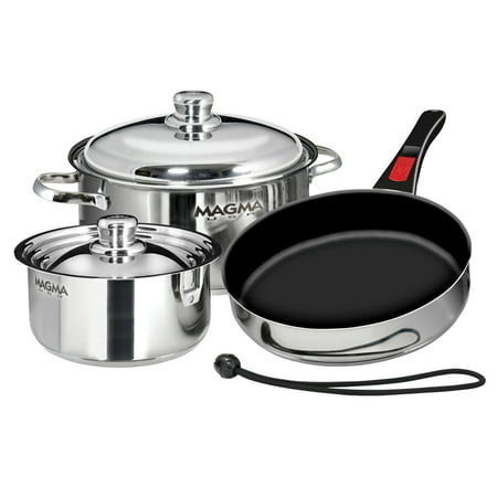 Magma Products 7 Piece Nested Stainless Steel Non Stick Oven Safe Cookware Set