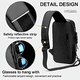 thumbnail image 3 of Bolso De Hombro Impermeable De Piel Tipo Bandolera Xtellar Color Negro, 3 of 3