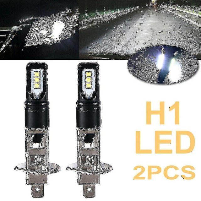2x H1 6000k Super Bright White 6000lm Drl Led Headlight Kit High-beam-krygv