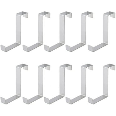 lesiega Over The Door Hooks 10Pcs Stainless Steel Z-Shaped Door Hanger Waterproof Cabinet Organizer Holder for Kitchen, Apartment, Bathroom, Camping