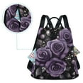 thumbnail image 5 of FORMRS Women's Travel Backpack Purse Anti-Theft Hidden Pockets Casual Shoulder Bag, Purple Roses, 5 of 7