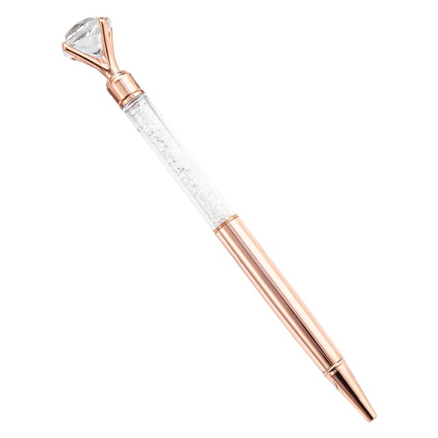 CSChome Ballpoint Pen Glitter Half Transparent Ballpoint Pen with Replaceable Refill Portable Writing Tool for Students
