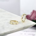 thumbnail image 4 of Gem Stone King 2.74 Ct Oval Cabochon White Ethiopian Opal 18K Yellow Gold Plated Silver Hoop Earrings, 4 of 4