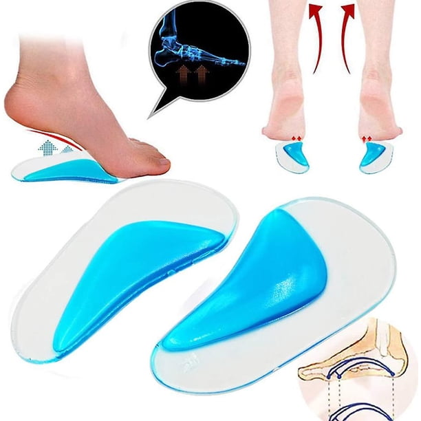 Plantillas de soporte de arco de gel, Almohadillas de arco de gel Almohadillas de gel de pies Inserciones de gel de tacón alto Almohadilla de fascitis plantar Plantillas de zapatos de arco ortopédico Soporte de arco (6 piezas, ShuxiuWang 8390612957345