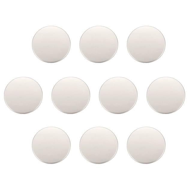 Uxcell 10pcs Botones Redondos de Metal 25mm Botones de Costura Planos de Aleación, Plata Arena