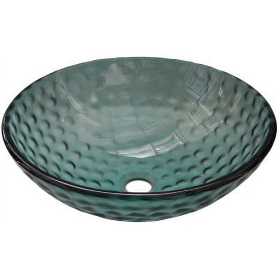 Above Counter Glass Vessel Basin - Clear Green