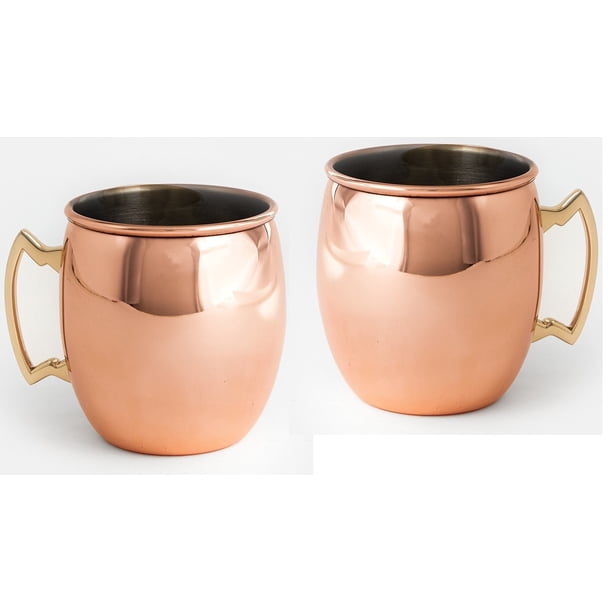 HomeTrendz 16 Ounce Copper Mug, Set of 2