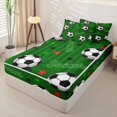 thumbnail image 2 of Homewish Soccer Stars Print Zipper Full Size Comforter Sets with Fitted Sheet and 2 Pillowcases for Teens Girls,Sport Gaming Zipper Bedding Set,4pcs,Black Reversible, 2 of 6