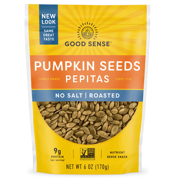 Good Sense Pumpkin Seeds Pepitas, No Salt, Roasted, 6 oz (170 g)