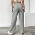 thumbnail image 6 of Women's Striped Gingham Pants Plaid Pajama Pull on Lounge Boxer Pants Drawstring Pj Bottoms Wide Leg Trousers with Pocket Black XL, 6 of 7