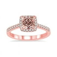 thumbnail image 2 of 1.25 Carat Princess Diamond Engagement Ring with Morganite and Diamond in 14k Rose Gold morganite & diamond engagement ring, 2 of 3