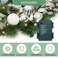 thumbnail image 5 of 24 Inch Christmas Wreath for Front Door, Battery Operated Xmas Christmas Wreath with Silver White Ball Ornaments, Bows, 20 Lights for Wall Window Outdoor Decor, 5 of 8
