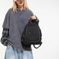 thumbnail image 4 of PRIYAL Denim Mini Backpack for Women, Small Canvas Purse Casual Backpack,Vintage Aesthetic Lightweight Preppy Daily Bookbag, 4 of 9