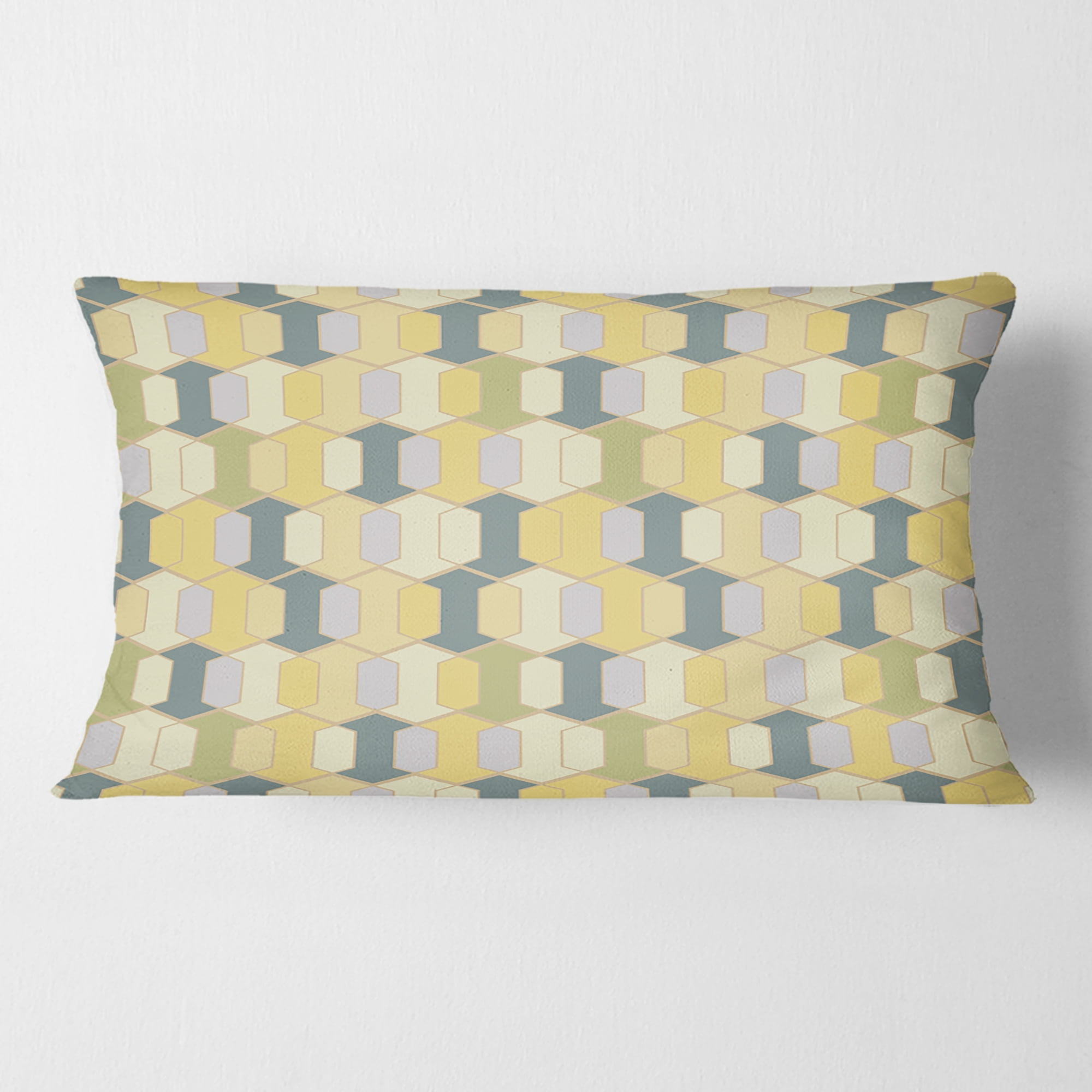 Designart Abstract Retro Geometrical Design II' Mid-Century Modern Throw Pillow - 12x20