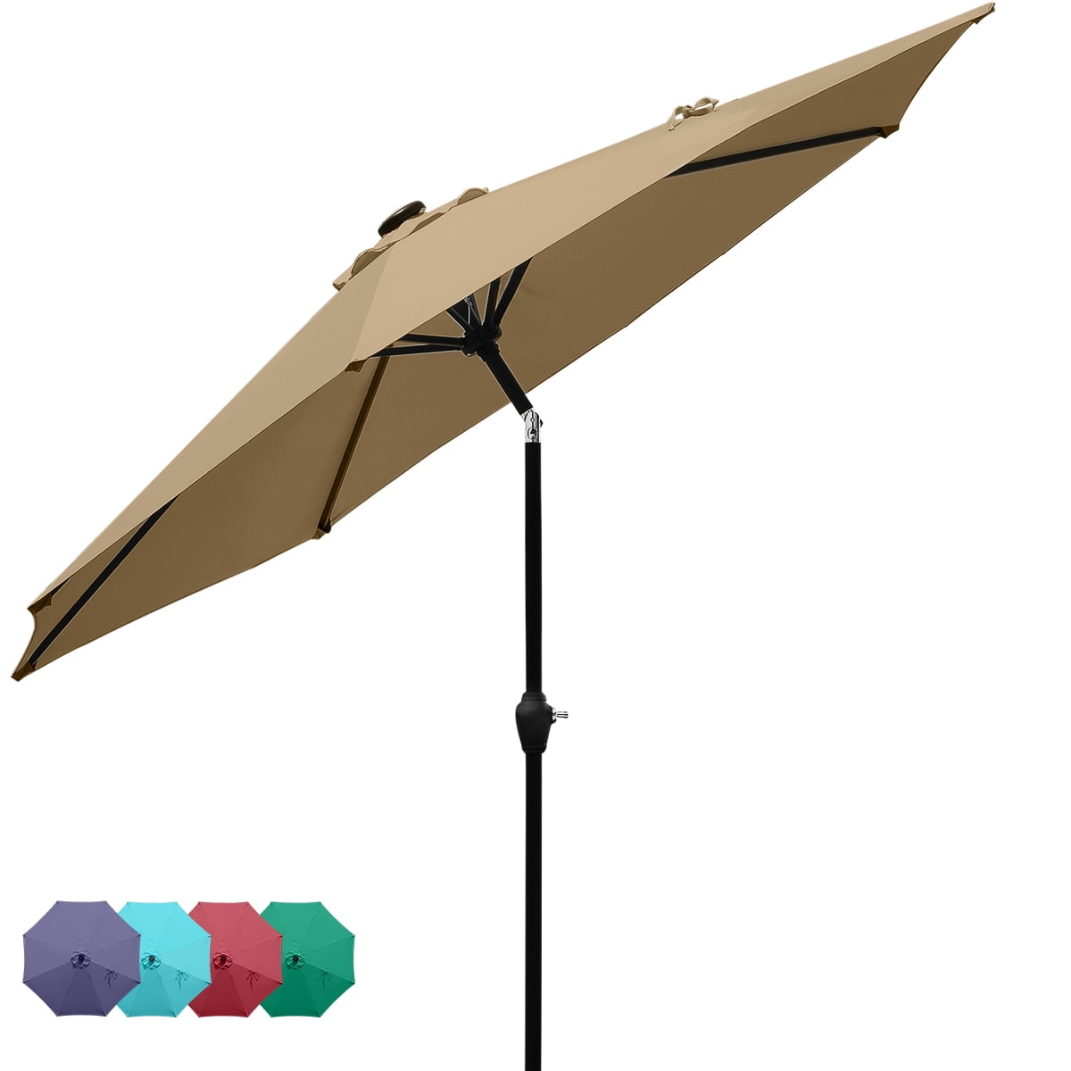Quictent 7.5Ft Tan Patio Umbrella 3 Years NonFading Outdoor Garden